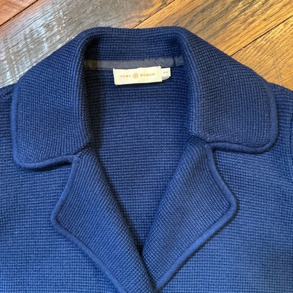 Tory Burch Ombre Gradient Double Breasted Wool Jacket Blue White Size M - Picture 6 of 14